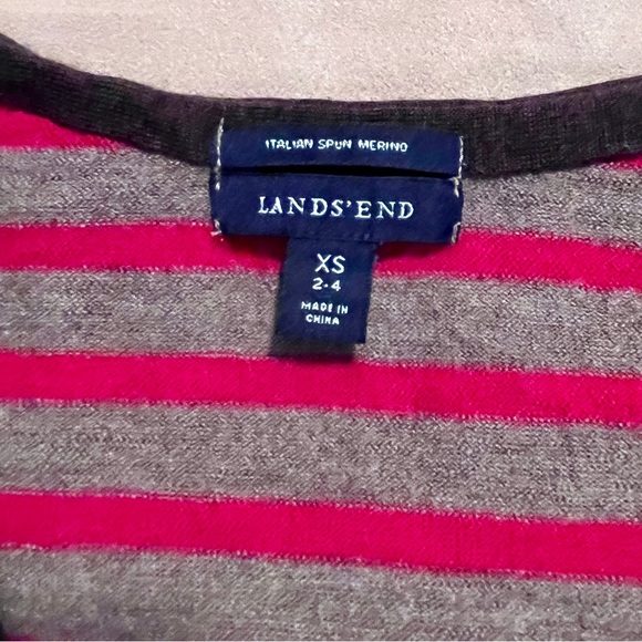 Women’s Lands End striped cardigan sweater - Picture 4 of 7